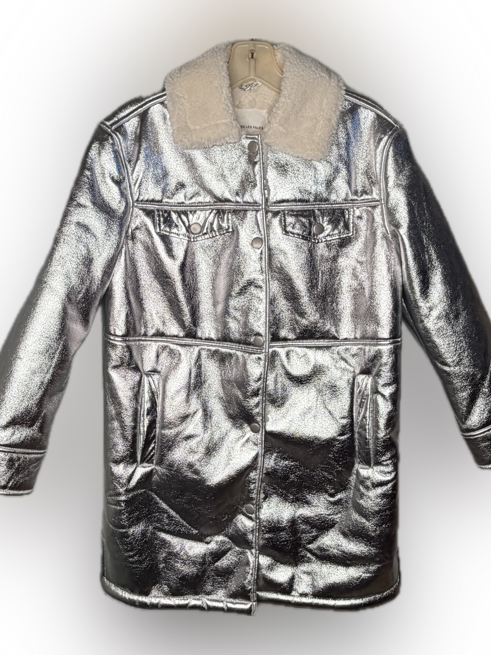Avec Les Filles Metallic Silver Coat